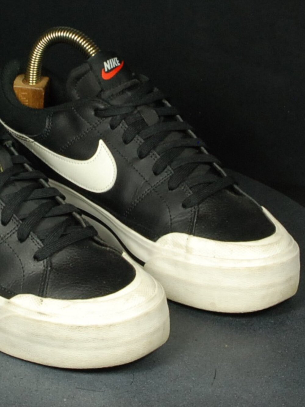 Nike Blazer Low 77 Jumbo Shoes Black Leather Sneakers DM7590-00 - Picture 9 of 9